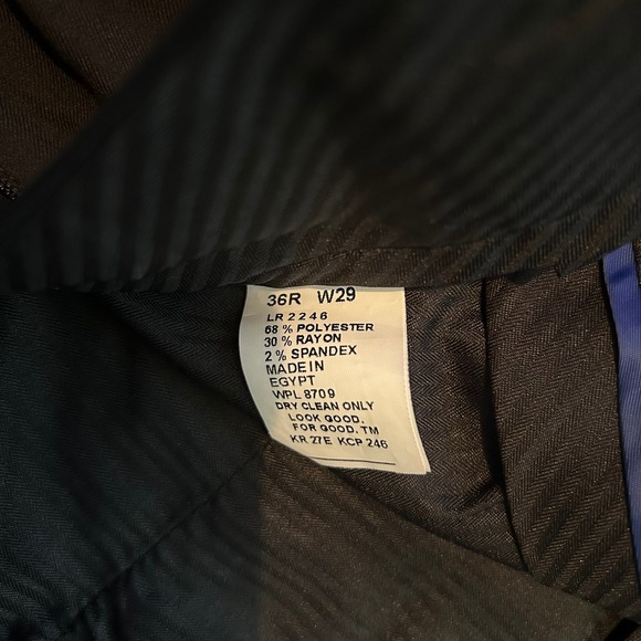Reaction Kenneth Cole Dress Pants Black Straight Leg Trouser Men's Size 36R W29 - Picture 7 of 7